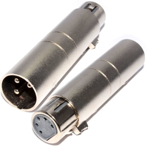 Adapter, 3 Pole XLR M - 5 Pole XLR W